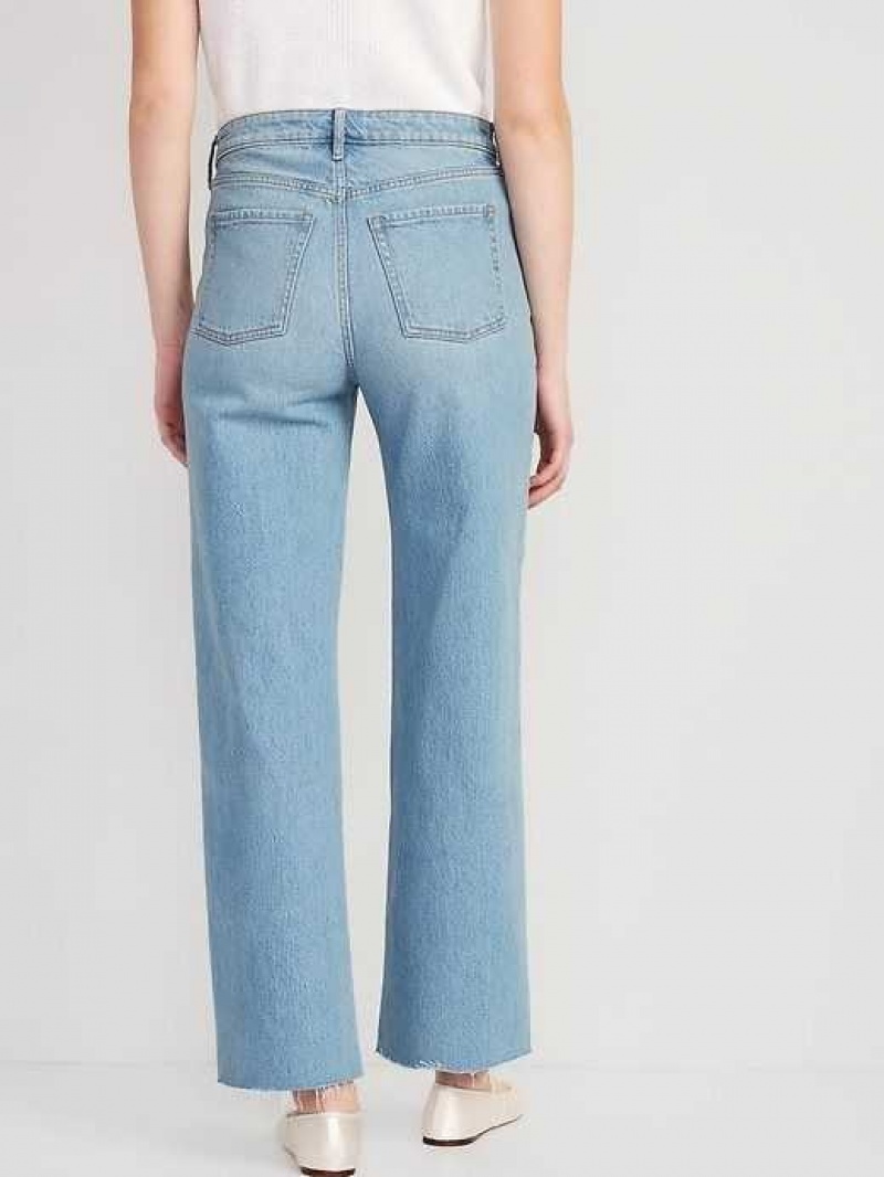 Jean Old Navy Extra High-Waisted Ripped Cut-Off Larges-Leg Jeans Femme Holly | 586-ICRXLY