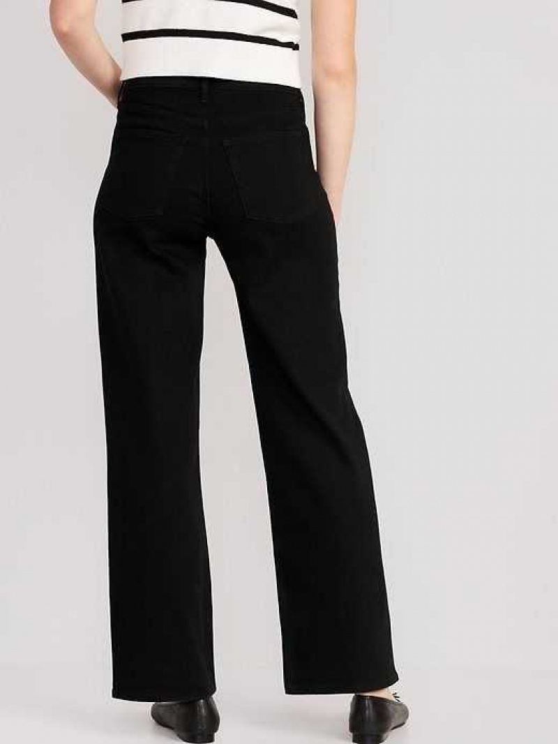 Jean Old Navy High-Waisted Wow Larges-Leg Jeans Femme Noir | 732-NDHMUR