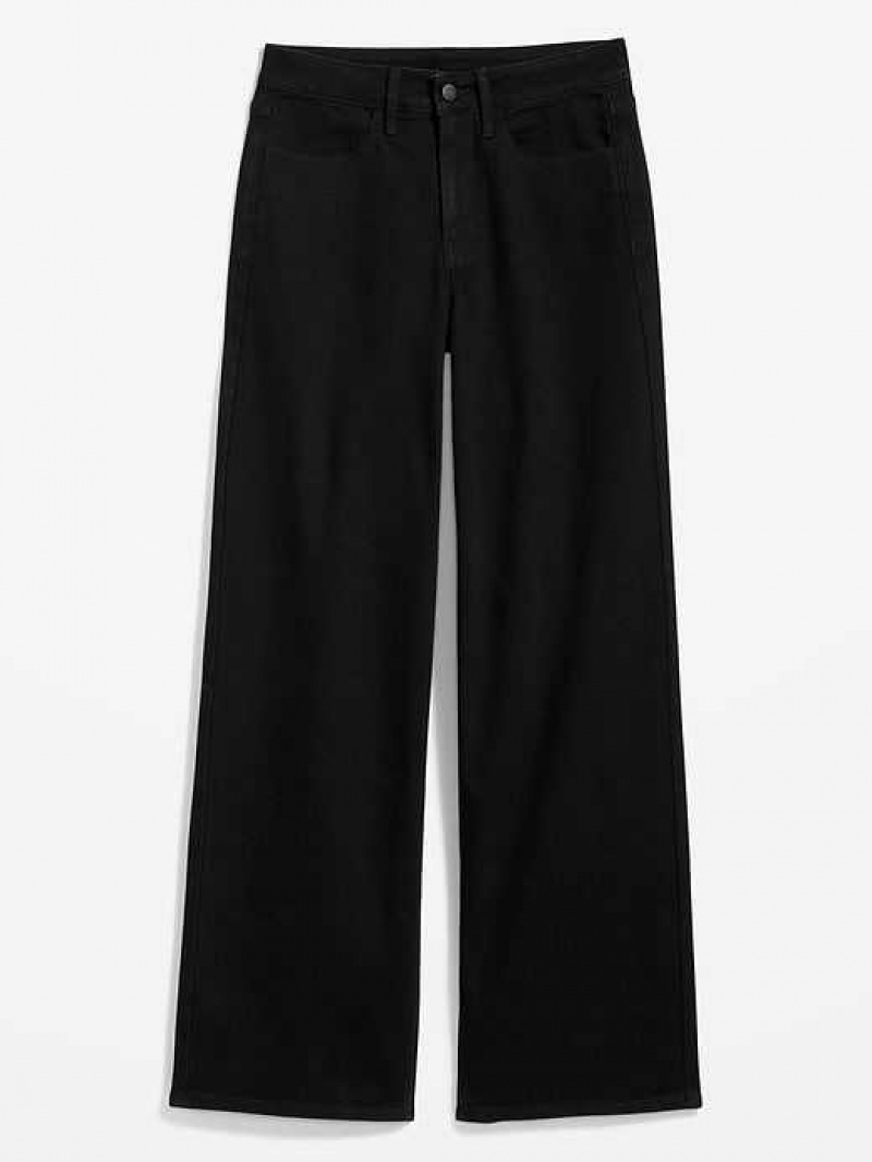 Jean Old Navy High-Waisted Wow Larges-Leg Jeans Femme Noir | 732-NDHMUR