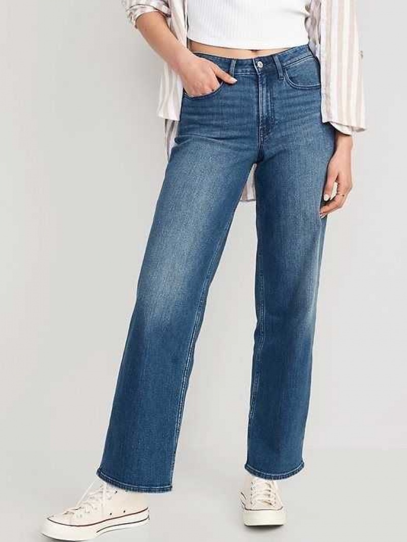 Jean Old Navy High-Waisted Wow Larges-Leg Jeans Femme Campeche | 312-UTBCYL