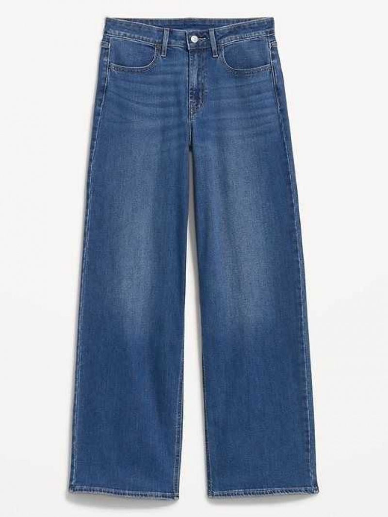 Jean Old Navy High-Waisted Wow Larges-Leg Jeans Femme New Moon | 075-UTQDVB