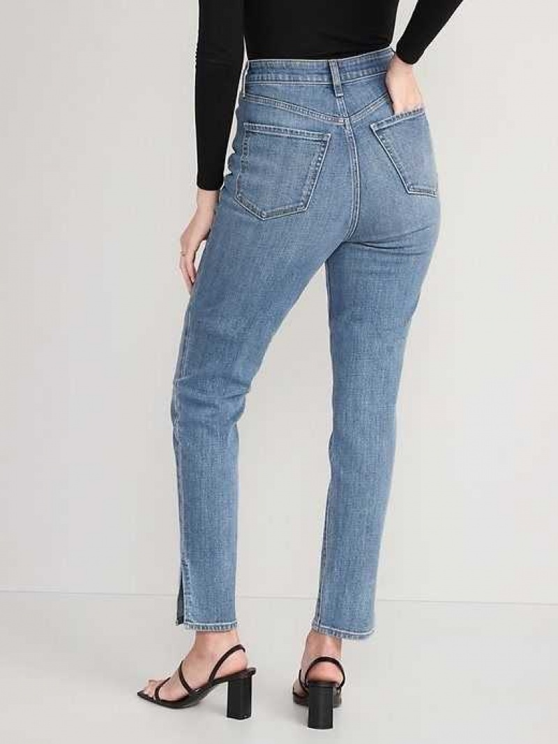 Jean Old Navy Higher High-Waisted O.G. Droit Side-Slit Ankle Jeans Femme Courtney | 960-GBPOHD