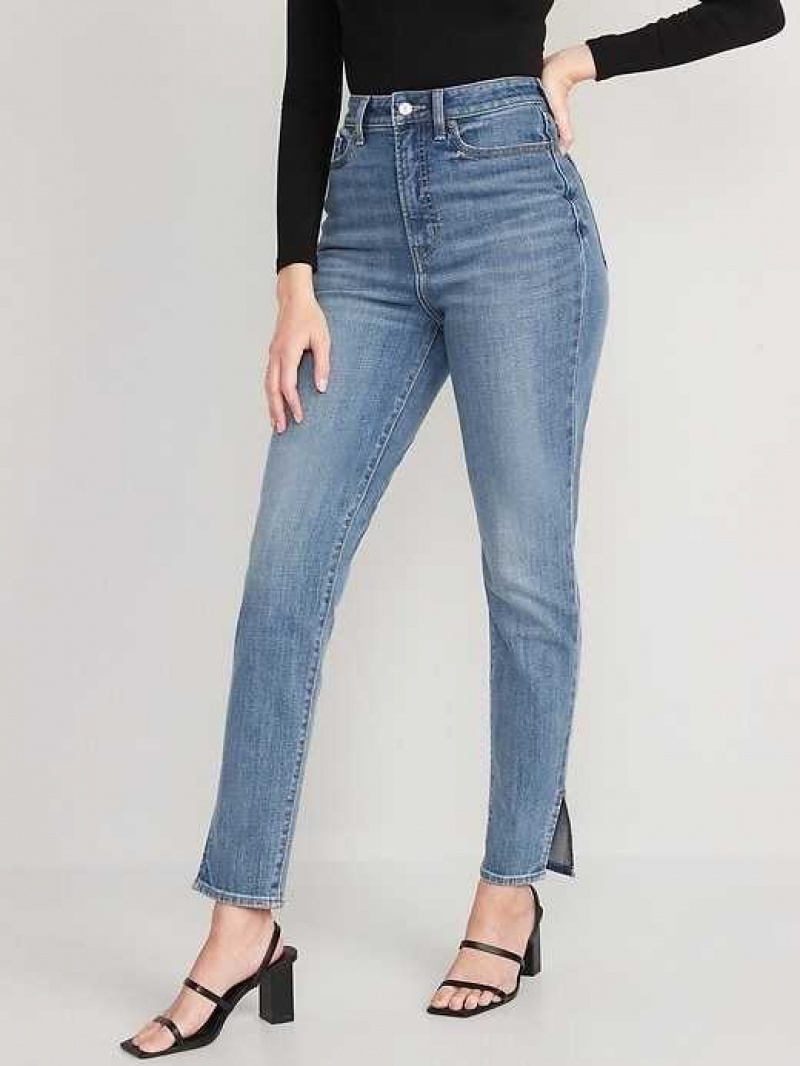 Jean Old Navy Higher High-Waisted O.G. Droit Side-Slit Ankle Jeans Femme Courtney | 960-GBPOHD