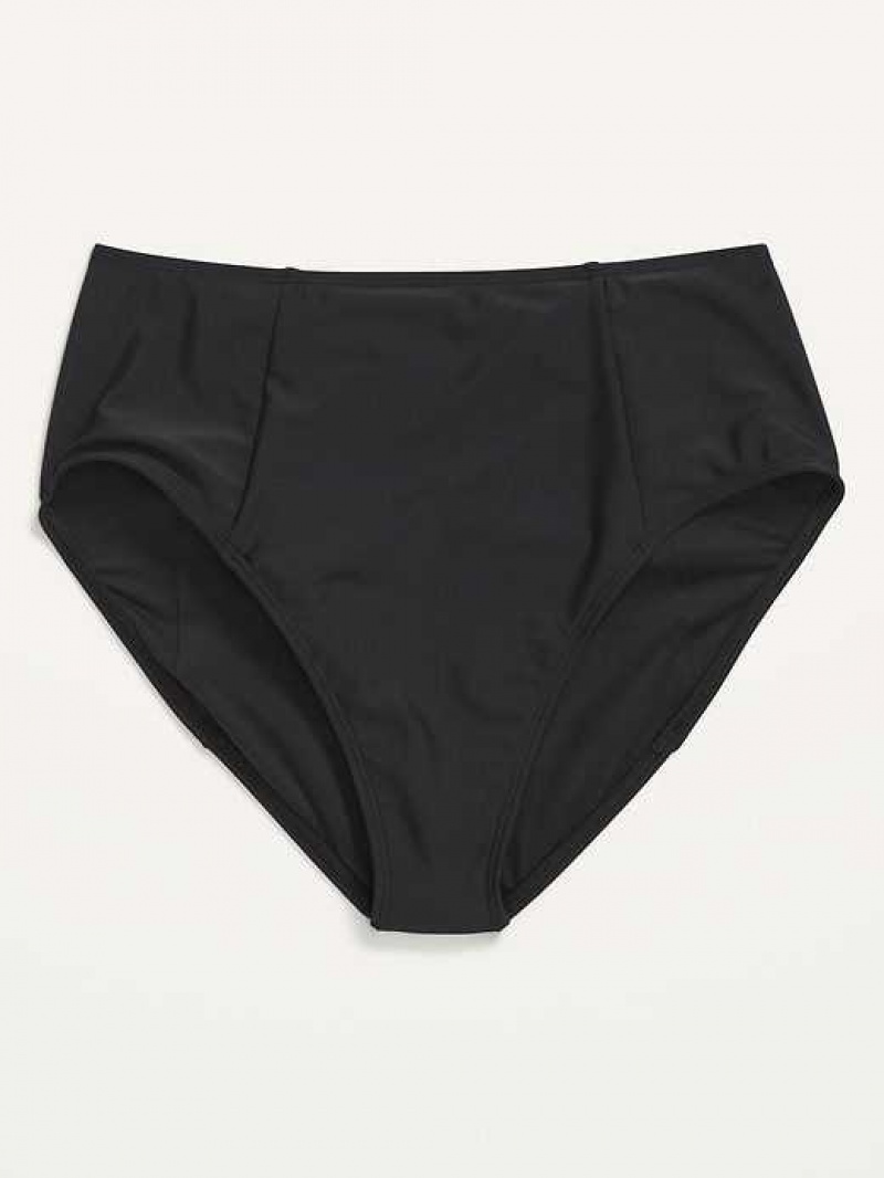 Maillots De Bain Old Navy High-Waisted French-Cut Bikini Swim Bottoms Femme Ebony | 584-XOJDPI