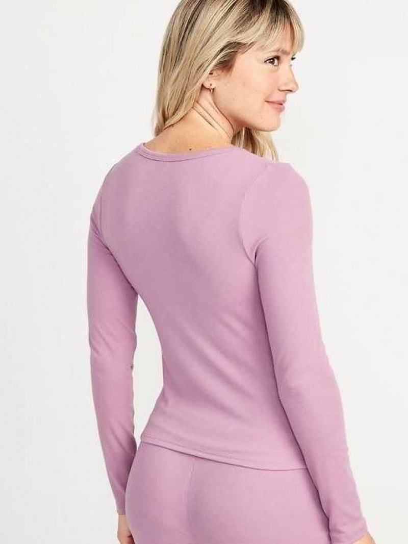 Pyjamas Old Navy UltraLite Rib-Knit Pajama Top Femme Violette | 975-OPHYFR