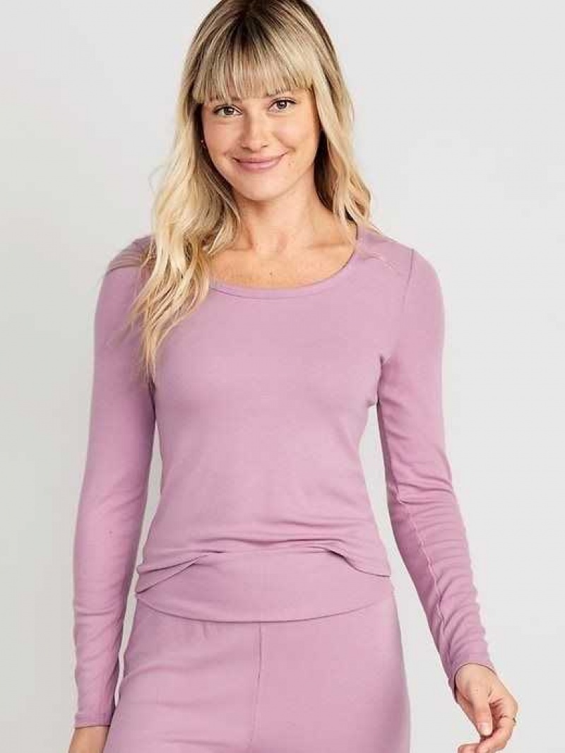 Pyjamas Old Navy UltraLite Rib-Knit Pajama Top Femme Violette | 975-OPHYFR